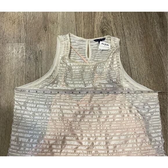 American Eagle Layered Tank Cream Large Sequin Pink Tank New - Picture 3 of 5